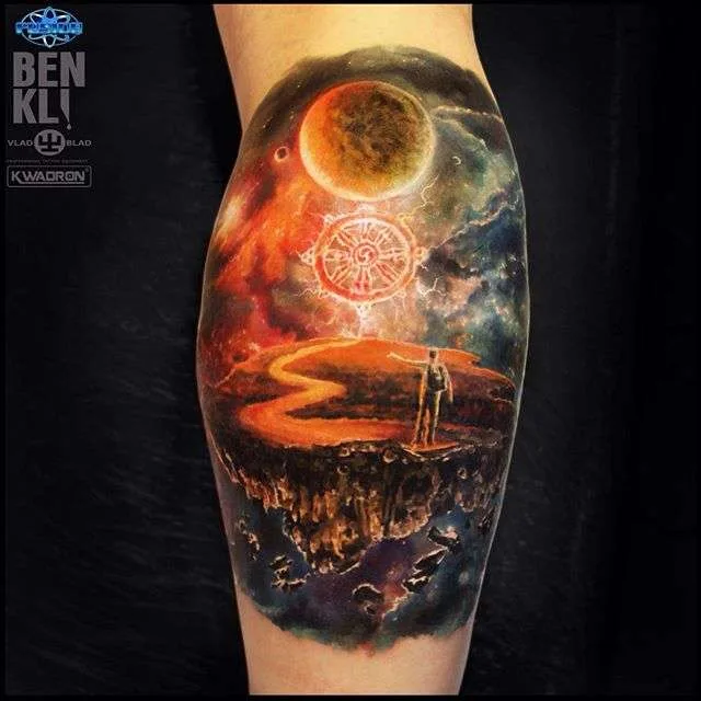 Tattoo artist Ben Klishevskiy - color space realism tattoo